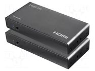 HDMI extender; DC socket,HDMI socket,RJ45 socket; HDCP 1.3 LOGILINK