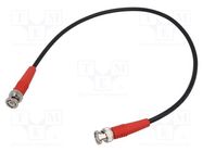 Test lead; BNC plug,both sides; BNC; Len: 0.5m; red; Z: 50Ω; RG58 TESTEC