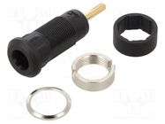 Connector: 1,5mm banana; socket; Overall len: 29mm; black; Medical STÄUBLI