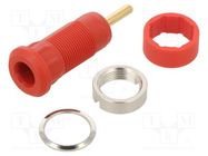 Connector: 1,5mm banana; socket; Overall len: 29mm; red; insulated STÄUBLI