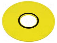 Description label; 45; 75mm; plastic; Body: yellow EAO