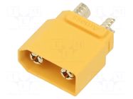 Connector: DC supply; socket; male; XT90; 40A; 500V; PIN: 2; straight AMASS