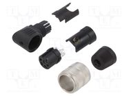 Connector: M16; plug; female; soldering; for cable; PIN: 6; 5A; 150V BINDER