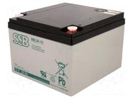 Re-battery: acid-lead; 12V; 28Ah; AGM; maintenance-free SSB