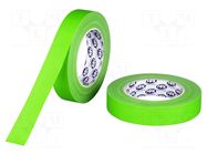 Tape: duct; W: 25mm; L: 25m; Thk: 0.3mm; fluorescent-green; max.60°C HPX