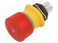 Switch: emergency stop; 16mm; NC + NO; red; LED; IP67,IP6K9K; 61 EAO