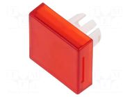 Actuator lens; 22mm; 61; red,transparent; plastic; Dim: 18x18mm EAO
