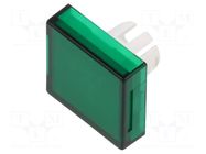 Actuator lens; 22mm; 61; transparent,green; plastic; Dim: 18x18mm EAO
