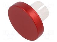 Actuator lens; 22mm; 61; red; aluminium; Face dim: Ø19.7mm EAO