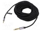 Cable; Jack 3.5mm 3pin plug,Jack 6,3mm 3pin plug; 10m; black VENTION