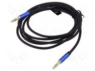 Cable; Jack 3.5mm 3pin plug,both sides; 1.5m; black VENTION