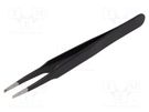 Tweezers; Blade tip shape: flat; Tweezers len: 125mm; ESD BERNSTEIN