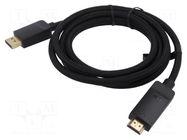 Cable; DisplayPort plug,HDMI plug; PVC; textile; 4K,UHD 2160p VENTION