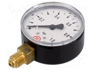 Manometer; 0÷1bar; G 1/4",bottom connection; 63mm; Temp: -20÷60°C PNEUMAT