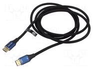 Cable; HDMI plug,both sides; PVC; textile; HDMI 2.1; Len: 5m; black VENTION
