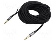 Cable; Jack 6,3mm 2pin plug,both sides; 10m; black; Øcable: 6mm VENTION