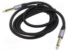 Cable; Jack 3.5mm 3pin plug,Jack 6,3mm 3pin plug; 5m; black VENTION