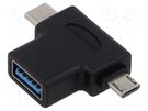 Adapter; OTG,USB 3.0; USB A socket,USB B micro plug,USB C plug VENTION