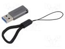 Adapter; USB 3.0,USB 3.1; USB A plug,USB C socket; 5Gbps; grey VENTION