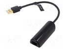 USB to Fast Ethernet adapter; USB 2.0; black; 0.15m VENTION