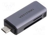 Card reader: memory; USB C plug; OTG,USB 3.0; PnP and Hot Swap VENTION