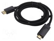 Cable; DisplayPort plug,HDMI plug; PVC; textile; Len: 1m; black VENTION
