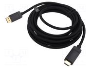 Cable; DisplayPort plug,HDMI plug; PVC; textile; 4K,UHD 2160p VENTION