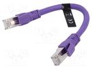 Patch cord; S/FTP; 6a; stranded; OFC; PVC; violet; 0.2m; 26AWG VENTION