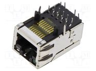 Socket; RJ45; PIN: 8; shielded,with LED; Layout: 8p8c; THT; angled BEL FUSE