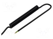 Wire: coiled; 6x0.15mm2; unshielded; PUR; black; 300V; 0.1m; 0.4m SIMECH