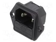 Male; for panel mounting,screw; plug; 250V; 10A; Type: C18 SCHURTER