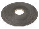 Tape: sealing; W: 10mm; L: 30m; Thk: 2mm; grey; rubber hot-melt; 130% 
