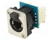 Connector: RJ45; socket; XLRnet; PIN: 8; Cat: 6; with push button AMPHENOL