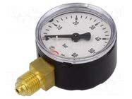 Manometer; 0÷60bar; G 1/4",bottom connection; 50mm; metal PNEUMAT
