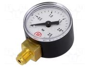 Manometer; 0÷2.5bar; G 1/8",bottom connection; 40mm; plastic PNEUMAT