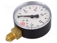 Manometer; 0÷1bar; G 1/4",bottom connection; 63mm; Temp: -20÷60°C PNEUMAT