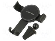 Car holder; black; air vent; 4.7÷7.2"; Enclos.mat: ABS,silicone VENTION