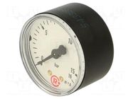 Manometer; 0÷16bar; G 1/4",rear connection; 50mm; Temp: -20÷60°C PNEUMAT