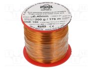 Coil wire; single coated enamelled; 0.4mm; 0.2kg; -65÷180°C INDEL