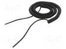Wire: coiled; 2x0.22mm2; unshielded; PUR; black; 300V; 0.8m; 3.2m SIMECH