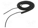 Wire: coiled; 2x0.22mm2; unshielded; PUR; black; 300V; 1m; 4m SIMECH