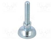 Foot; with lever; M12; Plunger mat: steel; Plating: zinc; 85mm FATH