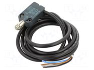 Limit switch; metal roller Ø12mm; NC x2; 10A; max.250VAC; cables PIZZATO ELETTRICA