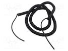 Wire: coiled; 2x0.5mm2; unshielded; PUR; black; 300V; 1m; 4m SIMECH