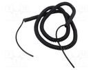 Wire: coiled; 2x0.5mm2; unshielded; PUR; black; 300V; 1.5m; 6m SIMECH