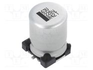 Capacitor: electrolytic; SMD; 220uF; 63VDC; 12.5x12.5x16mm; ±20% VISHAY