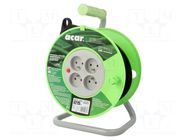 Extension lead; 3x1mm2; reel; Sockets: 4; PVC; black; 25m ACAR