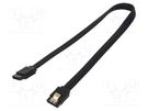 Cable: SATA; SATA plug,both sides; 0.3m; SATA III; black; 6Gbps SAVIO
