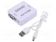 Converter; Support: Full HD 1080p; white SAVIO