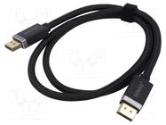 Cable; DisplayPort 1.4; DisplayPort plug,both sides; textile; 1m SAVIO
